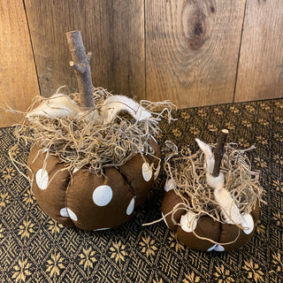 Brown Polka Dot Pumpkin Set