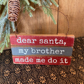 Dear Santa, my brother made me do it