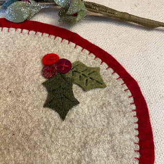 Holly & Berries Candle Mat #1