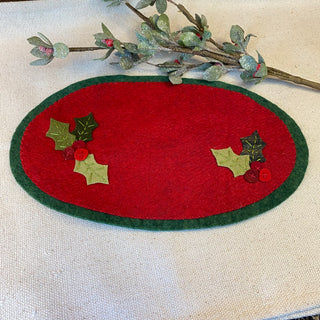 Holly & Berries Candle Mat #3