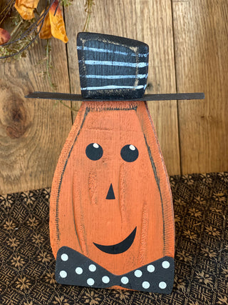 Pumpkin Head Rustic Chunky Sitter