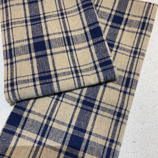 Navy Blue/Tan Plaid Towel