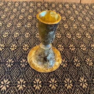 Rustic Hammered Gold Candle Holder