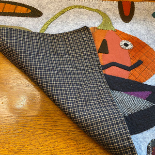 Pumpkin Crow Mat - Grey