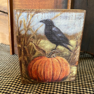 Raven & Pumpkin Shelf Sitter