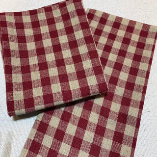 Red/Tan Check Towel