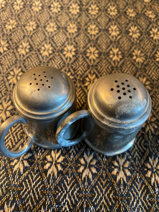 Vintage Pewter Salt and Pepper Set