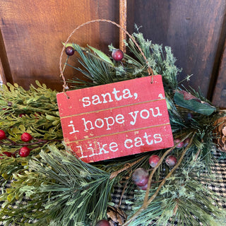 "Santa, I hope you like Cats" Ornament