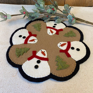 Snowman Wool Mat/ Trees