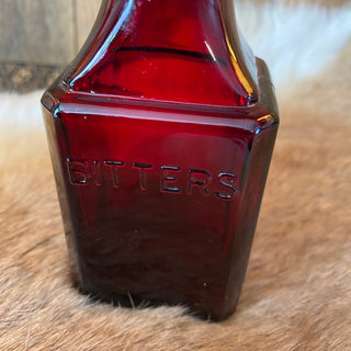 Vintage Red Bitters Bottle