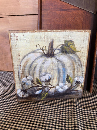 White Pumpkin Shelf Sitter