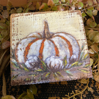 White and Orange Pumpkin Block